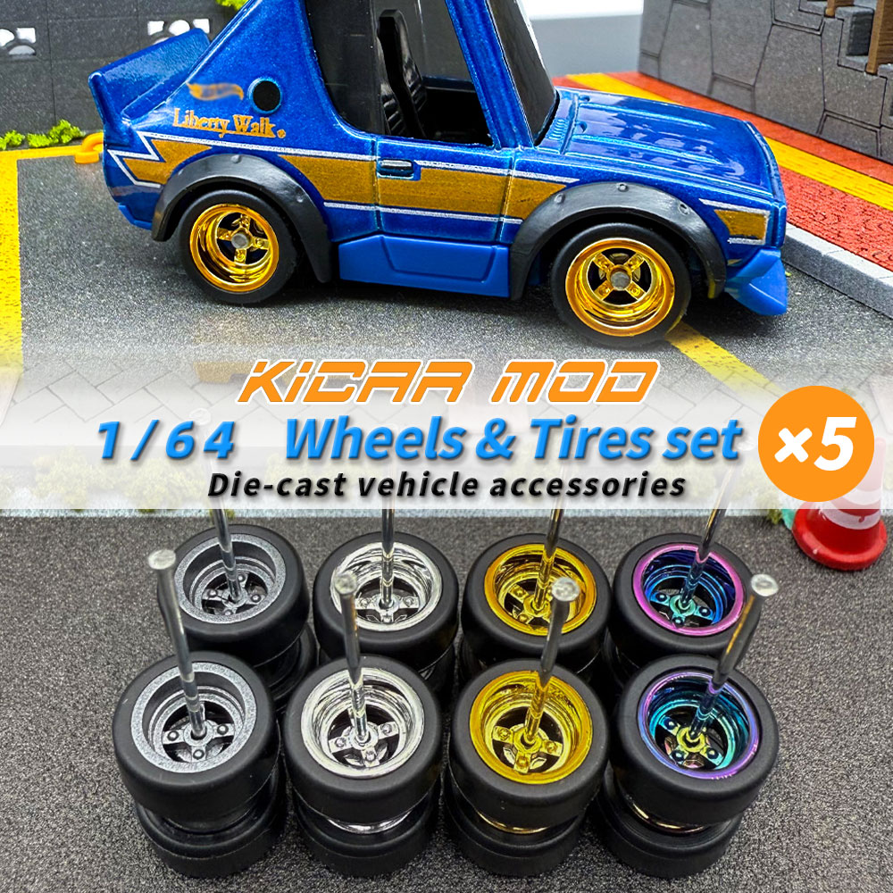 Car Accessories Company - Ruote Staccabili in Gomma 1/64 per